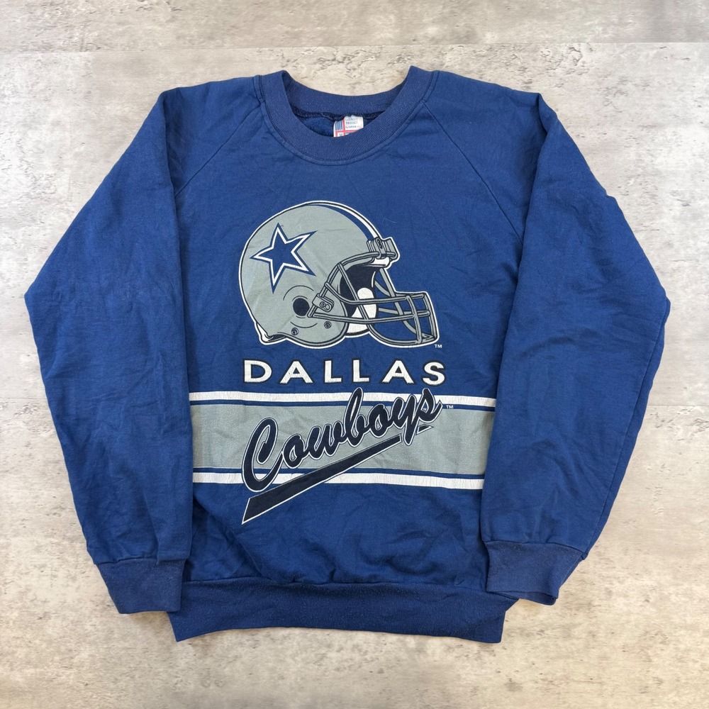 Vintage Garan Dallas Cowboys Sweatshirt Blue Raglan Crewneck Made in USA Medium
